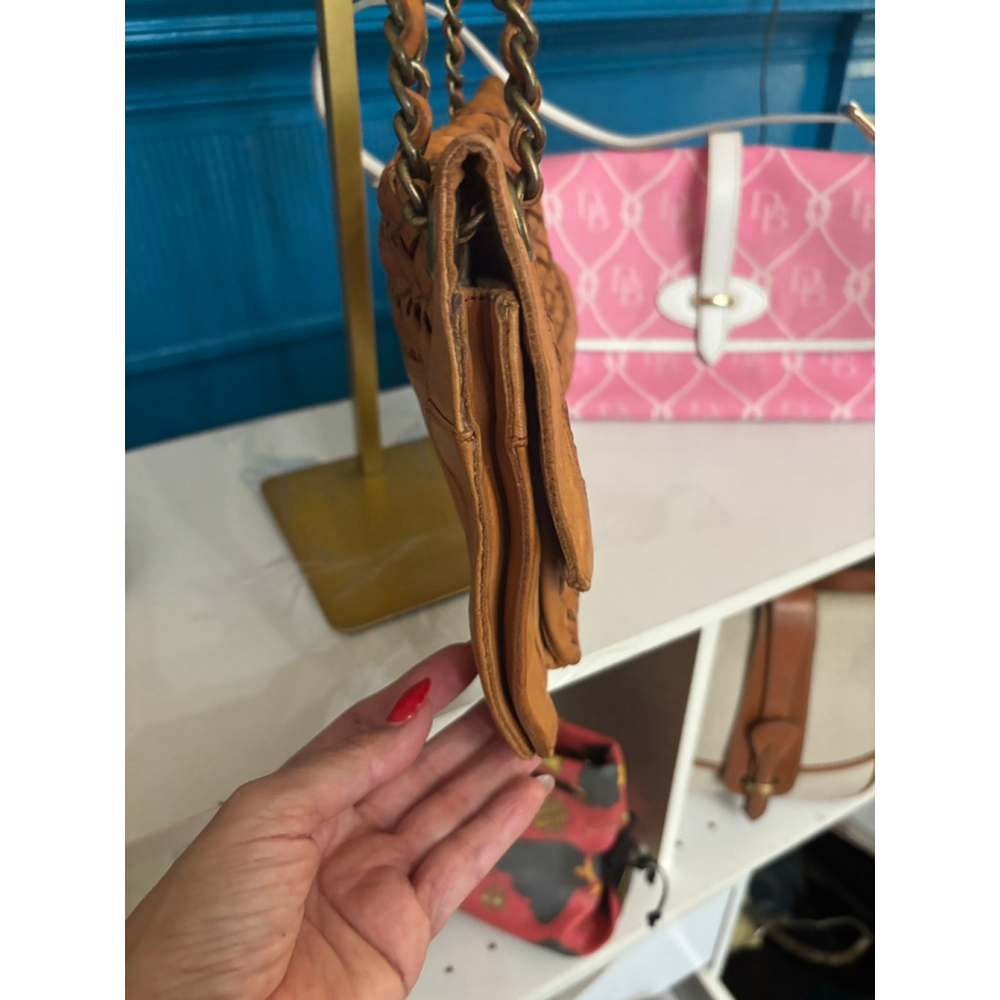Banana Republic Brown Leather Woven Chain Shoulder Bag - Picture 5 of 8
